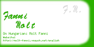 fanni molt business card